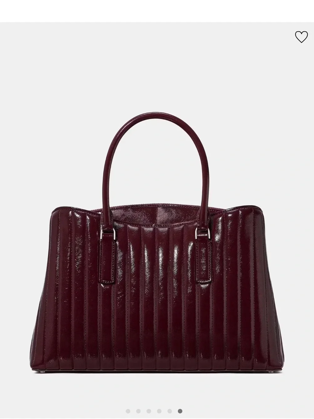 Kate Spade New York Thompson Street Shiny Quilted Satchel Bag Burgundy
